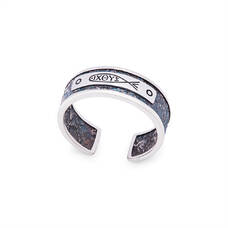 Православное серебряное кольцо «Ихтис - Спаси и сохрани» KLS09