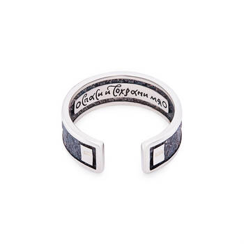 Православное серебряное кольцо «Ихтис - Спаси и сохрани» KLS09
