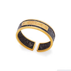 Православное серебряное кольцо «Ихтис - Спаси и сохрани» с позолотой KLSP09
