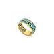 Серебряное кольцо "Спаси и сохрани-Рыбки Христовы" с эмалью светло и темно-бирюзового цвета KLSPE0703