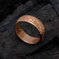 Золотое кольцо «Спаси и сохрани» (венчальное) женское KLZ0401