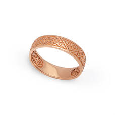 Золотое кольцо «Спаси и сохрани» венчальное KLZ0601