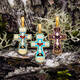 Православный серебряный крестик Голгофский (розовато-лиловая эмаль) KRSPE0103