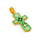 Голгофский крест нательный (зеленая эмаль) KRSPE0102
