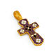 Православный серебряный крестик Голгофский (розовато-лиловая эмаль) KRSPE0103
