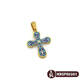 Нательный крест с эмалью серебряный Голгофский KRSPE0301