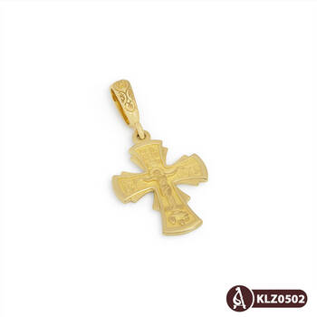 Золотой женский крест - Распятие Господа нашего Иисуса Христа KRZ0502
