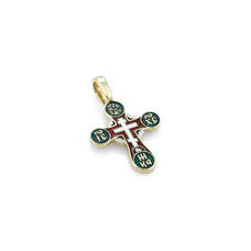 Золотой крест с эмалью - Голгофский KRZE0501