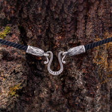 Гайтан для крестика витой из шелковой нити с серебряной застежкой, D 3,0 мм (арт. SHS3006)