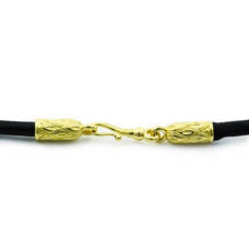 Ювелирный шнурок из кожи с золотым карабином SHZ3001