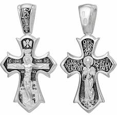 Серебряный крест - Распятие Иисуса Христа, Николай Чудотворец (арт. 21111-126)