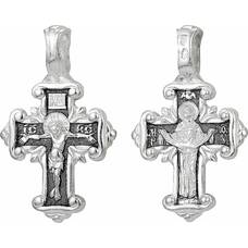 Крестик серебряный женский - Распятие Иисуса Христа, Покрова Пресвятой Богородицы (арт. 21111-127)