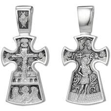 Серебряный крест - Распятие, Архангел Михаил, благоразумный разбойник (арт. 21111-157)