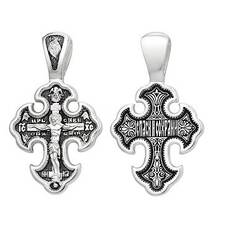 Православный крест из серебра «Распятие Иисуса Христа с молитвой Спаси и сохрани» (арт. 21111-226)