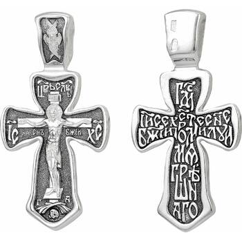 Крест серебряный нательный «Распятие с Иисусовой молитвой» (арт. 21111-30)