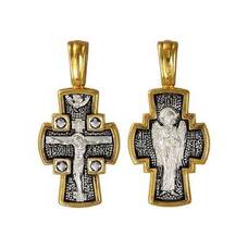 Серебряный крест - Распятие Иисуса Христа, Ангел Хранитель (арт. 21112-153)