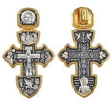 Мужской крест серебряный «Александр Невский, Архангел Михаил, Святая Троица» (арт. 21112-167)