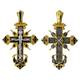Крест серебряный мужской большой с позолотой - Распятие Иисуса христа с молитвой ко Кресту (арт. 21112-206)