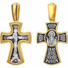 Нательный крест - Распятие, икона Божией Матери "Знамение" (арт. 21112-40)