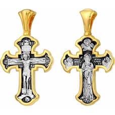 Православный крестик - Валаамская икона Божией Матери, Архагел Михаил и Гавриил (арт. 21112-89)