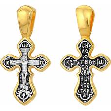 Серебряный крест с позолотой «Силою Креста...» (арт. 21112-90)