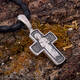 Крест из черненого серебра: Распятие Иисуса Христа, Николай Чудотворец (арт. 21111-19)