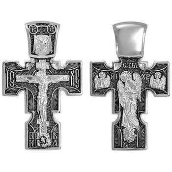 Нательный крестик мужской «Распятие Иисуса Христа, Ангел Хранитель» (арт. 21112-237)