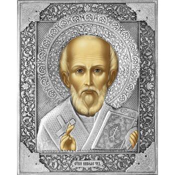 Икона Николай чудотворец Мирликийский в ризе (арт. 12240102)