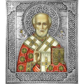 Икона Николай чудотворец Мирликийский в ризе (арт. 12240105)