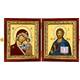 Икона венчальная пара (складень) - Спаситель, Казанская икона Божией Матери (арт. 12240129)