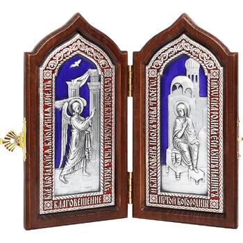 Икона (складень) Благовещение Пресвятой Богородицы в серебре с эмалью (арт. 12240151)