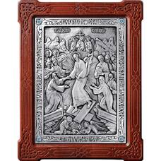 Икона Воскресение Христово в серебре и деревянной рамке (арт. 12240167)