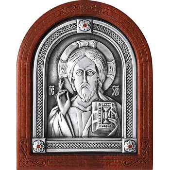 Икона Господь Вседержитель в серебре и деревянной рамке (арт. 12240173)