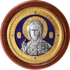 Икона Господь Вседержитель в серебре с эмалью и позолотой (арт. 12240181)