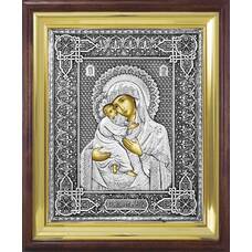Владимирская икона Божией матери в ризе и деревянном киоте (арт. 122402)