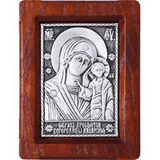 Казанская икона Божией Матери в серебре и деревянной рамке (арт. 12240212)