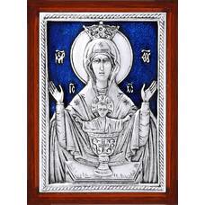 Икона Божией Матери Неупиваемая Чаша в серебре с эмалью и деревянной рамке (арт. 12240217)
