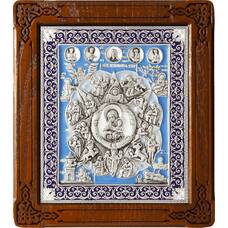 Неопалимая Купина икона Божией Матери в серебре и эмали (арт. 12240219)