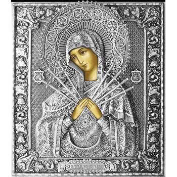 Семистрельная икона Божией матери (Умягчение злых сердец) в ризе (арт. 1224022)