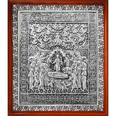Икона Успение Пресвятой Богородицы в серебре и деревянной рамке (арт. 12240224)
