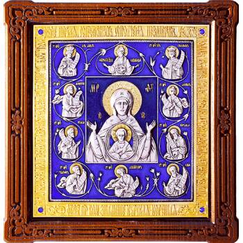 Курская коренная икона Божией Матери (Знамение) в серебре с позолтой и эмалью (арт. 12240230)