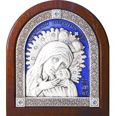 Корсунская икона Божией Матери в серебре с эмалью и деревянной рамке (арт. 12240236)