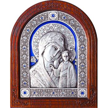 Казанская икона Божией Матери в серебре и эмалью (арт. 12240238)