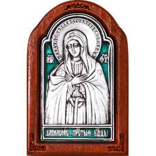 Икона Божией Матери Умиление в серебре с эмалью и деревянной рамке (арт. 12240248)