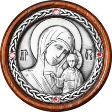 Икона в машину образ Казанской Божией Матери в серебре (арт. 12240253)
