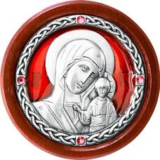 Икона в машину образ Казанской Божией Матери в серебре с эмалью (арт. 12240254)
