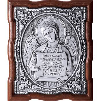 Икона Ангела Хранителя в серебре и в деревянной рамке (арт. 12240260)
