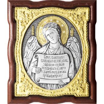 Икона Ангела Хранителя в серебре с позолотой и эмалью (арт. 12240262)