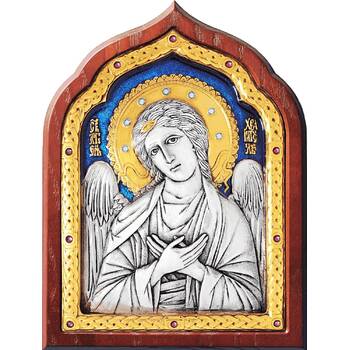 Икона Ангела Хранителя в серебре с позолотой и эмалью (арт. 12240267)