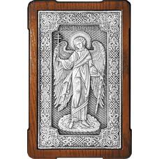 Икона Ангела Хранителя в серебре и в деревянной рамке (арт. 12240278)